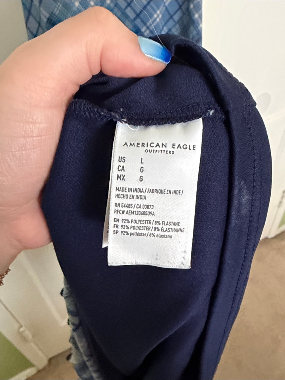 American Eagle Outfitters Blue Plaid Maxi Slip Dress - Picture 6 of 6